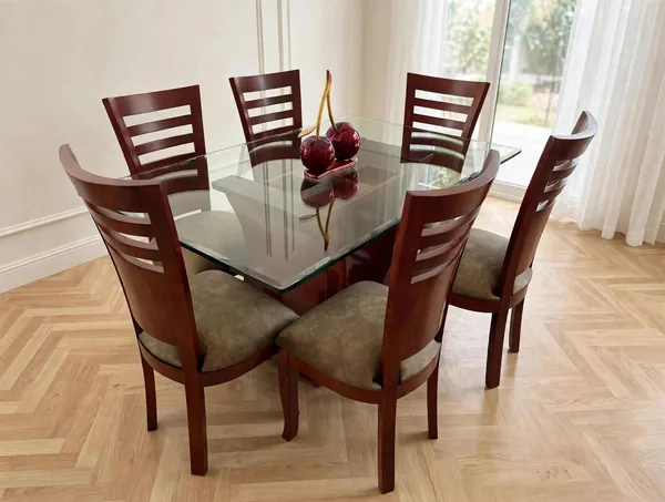 Comedor Caoba 6 Puestos Base X de Elegant House