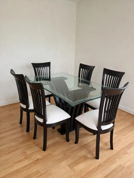 Comedor Negro 6 Puestos Blanco de Elegant House