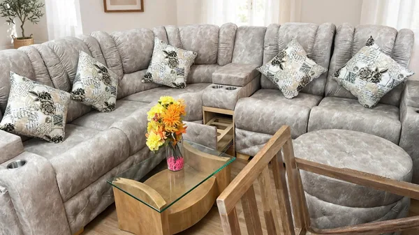 Seccional Beige Consola de Elegant House